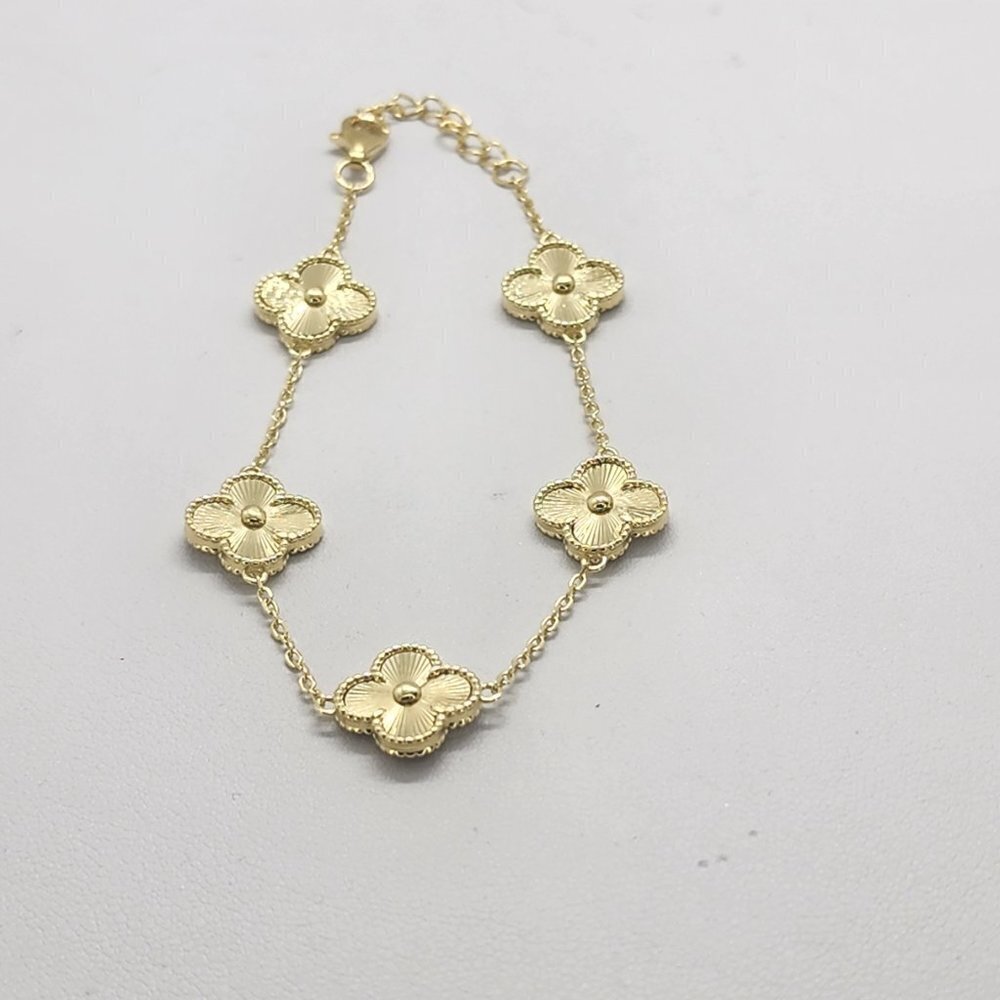 Brand New Sterling Silver 925 5 Clover Bracelet - Picture 2 of 4